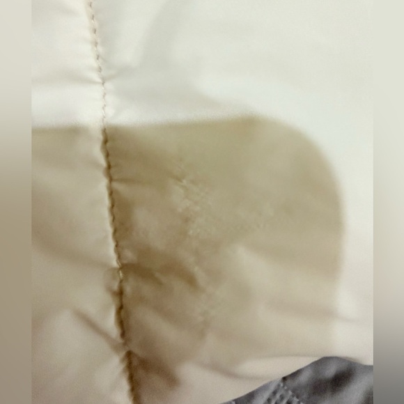 Puffer Vest Medium Reversible Cream and Brown Full Zip Women's Cropped - Picture 9 of 9